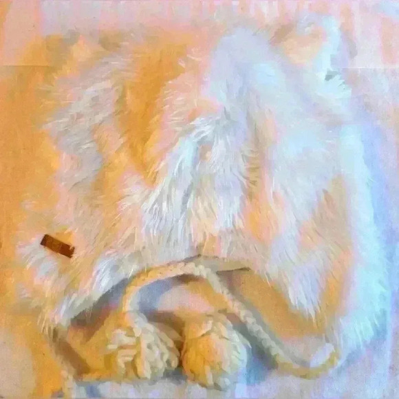 Y2K Discontinued Delux Yuki The Yeti White Wool Blend Warm Winter Beanie Hat Cap - Picture 2 of 5